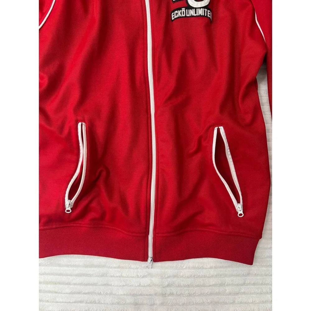 Vintage Y2K Ecko Unltd Mens XL Red Full Zip Track Jacket Embroidered EU Patch